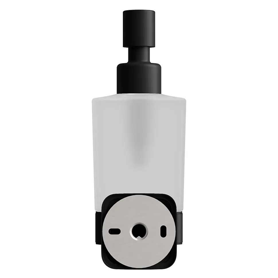 Distributeur de savon mural acier inoxydable noir Teesta GoodHome