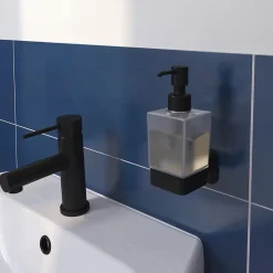 Distributeur de savon mural acier inoxydable noir Teesta GoodHome