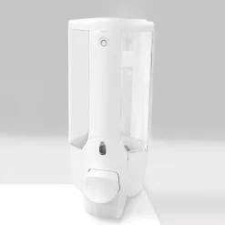 Distributeur de Savon Mural Manuel pour Maison, Bain, Cuisine, hôtel, Restaurant (Blanc-2 Pièce)