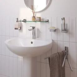 Distributeur de savon mural acier inoxydable chromé Teesta GoodHome