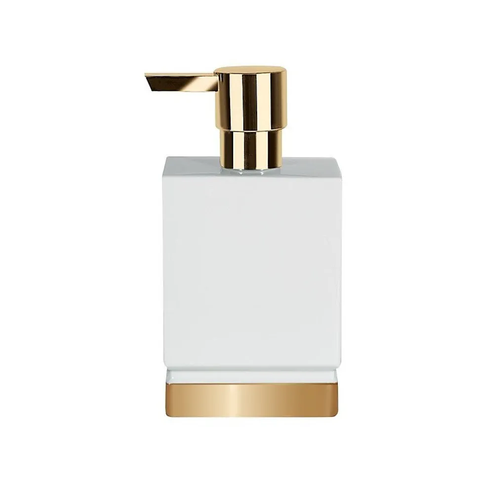 Distributeur de savon Porcelaine ROMA Blanc Or Spirella