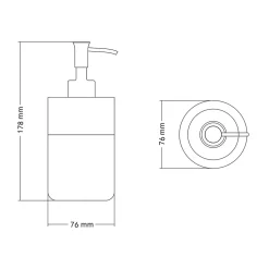 Distributeur de savon terracotta, blanc et chrome l.8 x H.18,3 x P.8 cm, GoodHome Koros