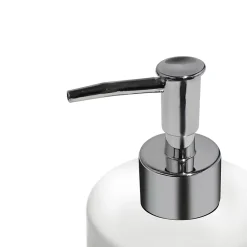 Distributeur de savon terracotta, blanc et chrome l.8 x H.18,3 x P.8 cm, GoodHome Koros