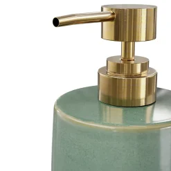 Distributeur de savon vert et doré l.9 x H.16,7 x P.9 cm, GoodHome Boann
