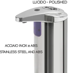 Distributeur De Savon/Gel De Comptoir 240 Ml Acier Inoxydable Chrome Chromis