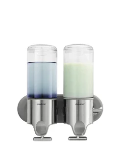 Distributeur double de savon effet brossé Simplehuman
