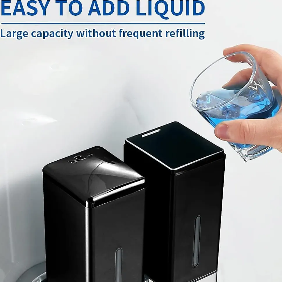 Distributeur Mural de Savon pour Les Mains,Savonnerie Commerciale, (Noir, 500ml)