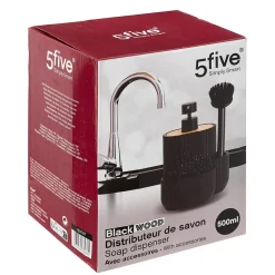 Distributeur savon avec accessoires 500ml Blackwood noir - Noir- 5five