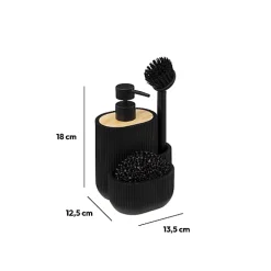 Distributeur savon avec accessoires 500ml Blackwood noir - Noir- 5five