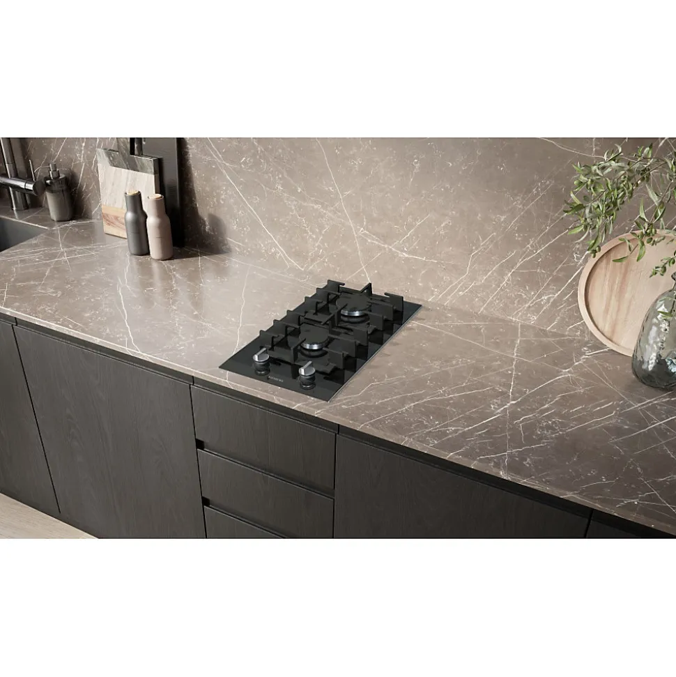 Domino gaz 30cm 2 feux noir Siemens ER3A6BI40 iq700