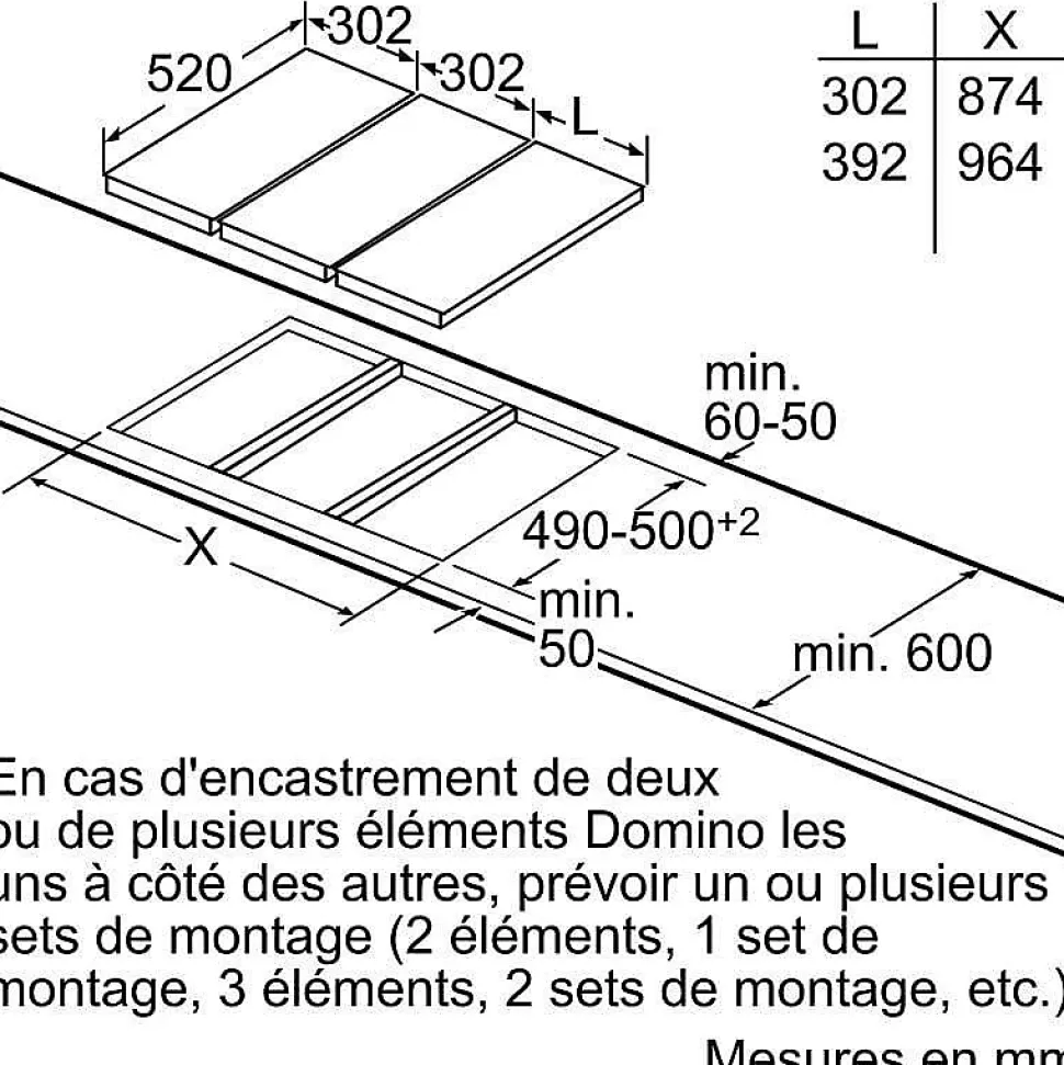 Domino induction 30cm 2 feux 3700w noir Siemens EH375FBB1E iq100