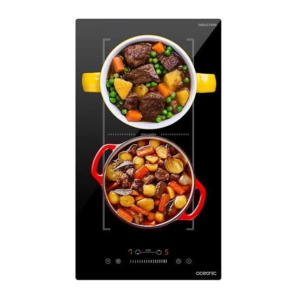 Domino induction encastrable - OCEANIC - OCEATI2Z2BF - Flex 2 feux - 3600 W - Noir