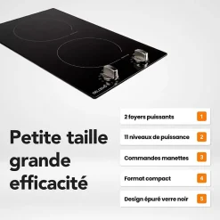 Domino Induction Manettes 2 Foyers - 3600W