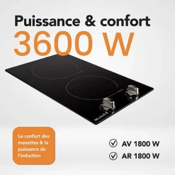 Domino Induction Manettes 2 Foyers - 3600W