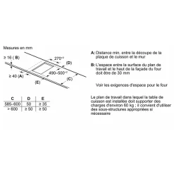 Domino vitrocéramique 32cm 3700w noir Neff T63TDX1L0