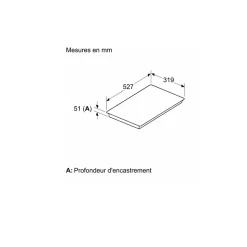 Domino vitrocéramique 32cm 3700w noir Neff T63TDX1L0