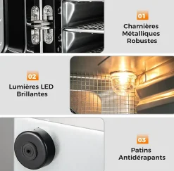 Déshydrateur Alimentaire, 7 Plateaux en Acier Inoxydable, Appareil de Séchage pour Viande, Légumes, Herbes, Fruits, 40x34x32cm