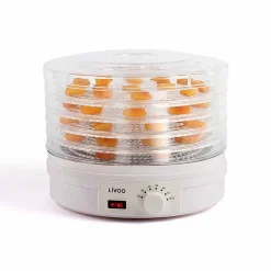 Déshydrateur livoo DOM202 - Thermostat, 5 plateaux de dessication - Diamètre 33 cm