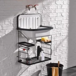 Déversoir mural avec trop plein - Couleur : BLANC avec bordure en plastique