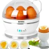EB27 WE Cuiseur à oeufs 400W 1 à 7 oeufs Thermostat minuteur Cuisson pour oeufs durs ou mollet ou à la coque Sans BPA Duronic