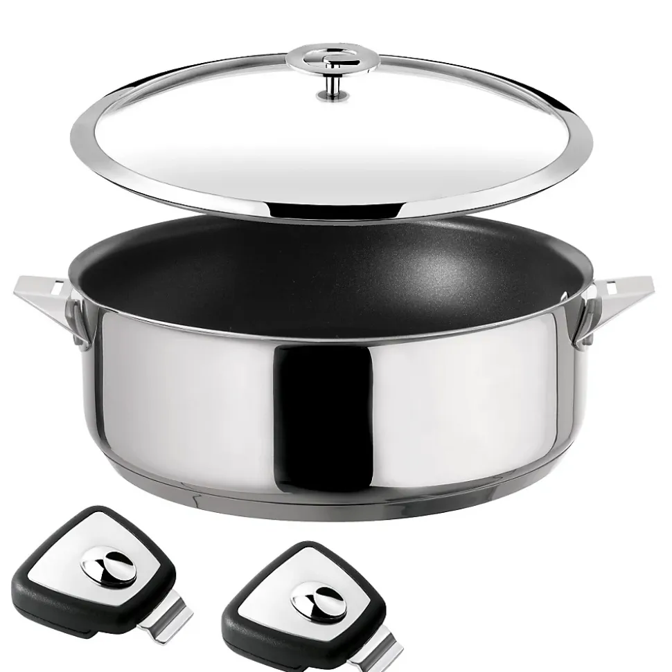 Eclipse - Set 1 sauteuse 24cm revêtement céramique avec couvercle et 2 anses amovibles