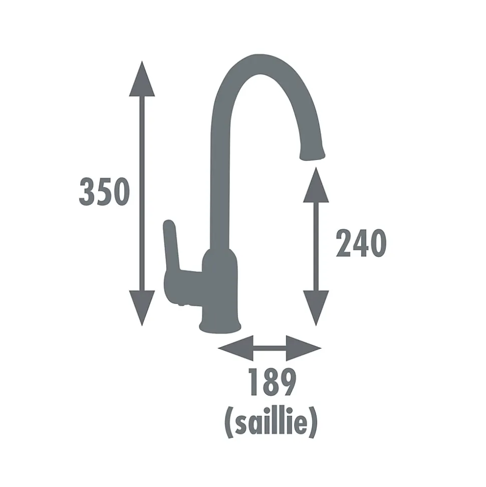 Edouard Rousseau - Mitigeur Évier MOLEN Chromé - Aérateur Économie d'Eau - Bec Mobile