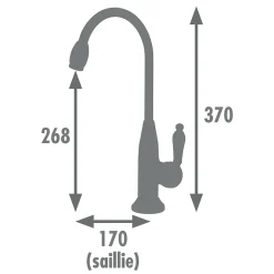 Edouard Rousseau - Mitigeur Évier MARPLE Vieux Bronze - Aérateur Réducteur de Débit - Bec Mobile
