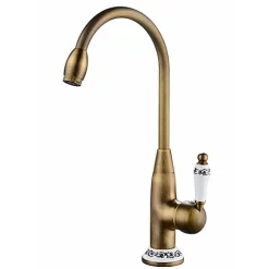Edouard Rousseau - Mitigeur Évier MARPLE Vieux Bronze - Aérateur Réducteur de Débit - Bec Mobile