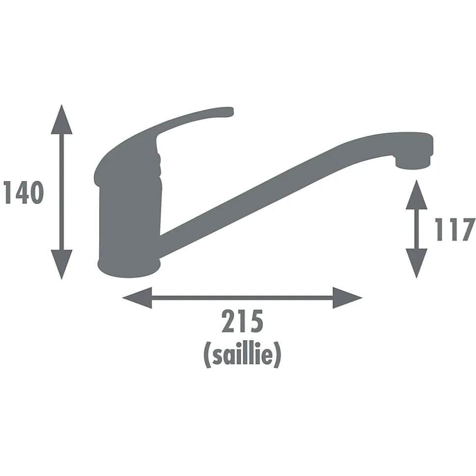 Edouard Rousseau - Mitigeur Évier CARDIFF Blanc - Aérateur Réducteur de Débit - Bec Mobile