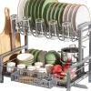 Egoutoire Vaisselle Cuisine avec 2 Niveaux inox