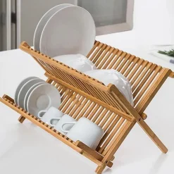 Egouttoir à Vaisselle - Bambou - 2 Niveaux - 43 x 36 x H.28 cm
