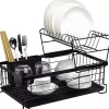 Egouttoir à vaisselle à deux niveaux 43 x 29 x 27 cm