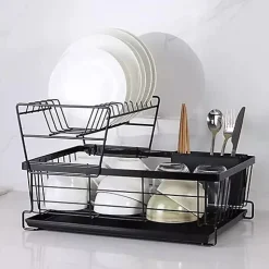 Egouttoir à vaisselle à deux niveaux 43 x 29 x 27 cm