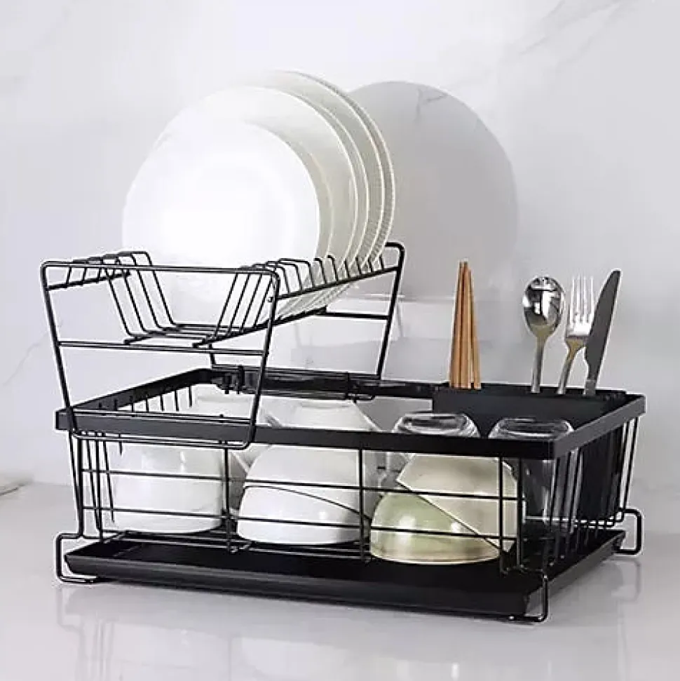 Egouttoir à vaisselle à deux niveaux 43 x 29 x 27 cm