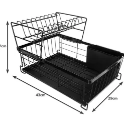 Egouttoir à vaisselle à deux niveaux 43 x 29 x 27 cm