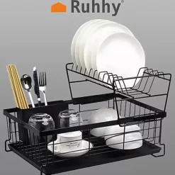 Egouttoir à vaisselle à deux niveaux 43 x 29 x 27 cm