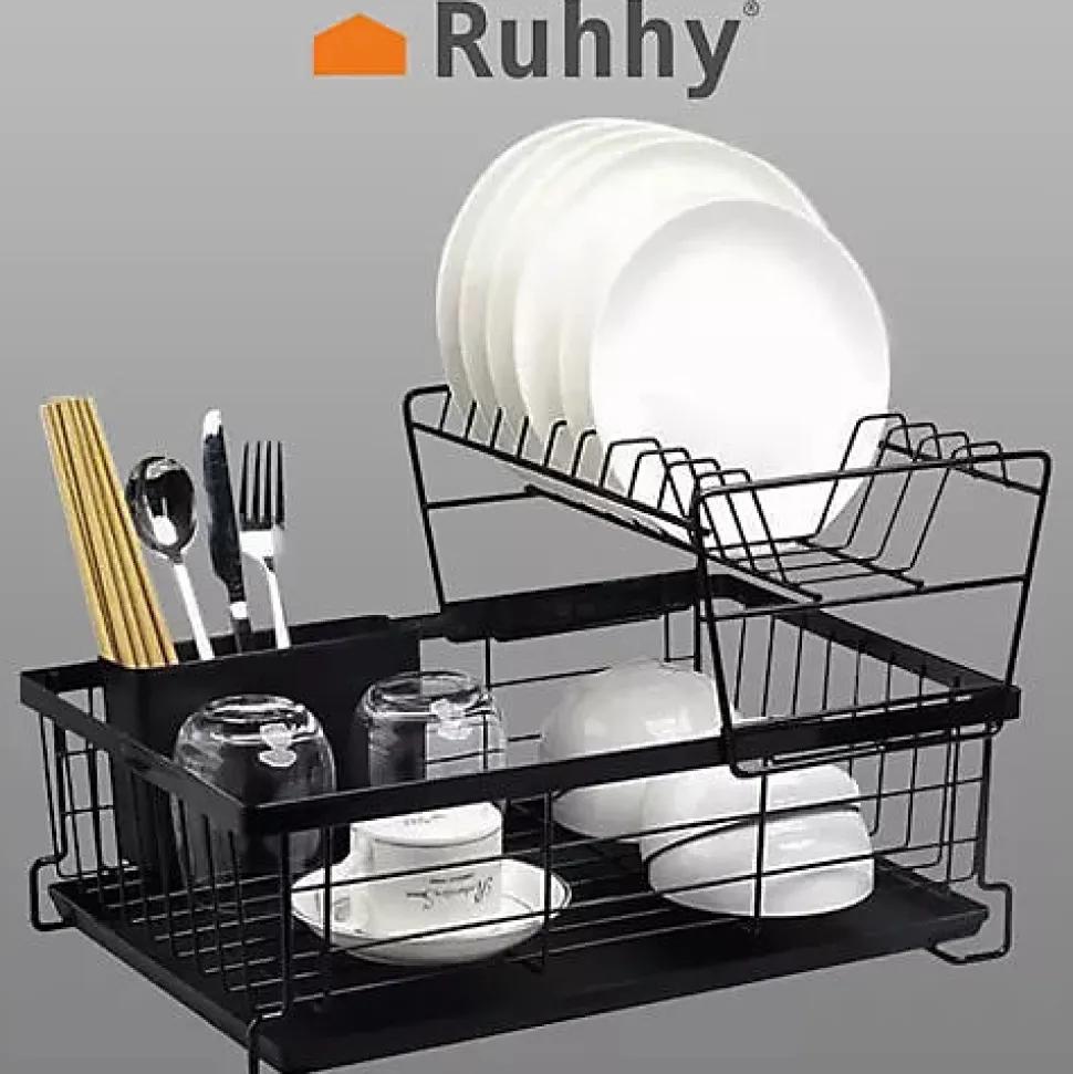 Egouttoir à vaisselle à deux niveaux 43 x 29 x 27 cm