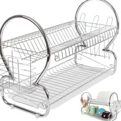 Egouttoir à vaisselle à deux niveaux 22 assiettes