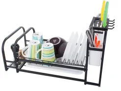 Egouttoir à vaisselle avec support à plateau mezzanine