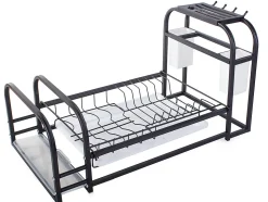 Egouttoir à vaisselle avec support à plateau mezzanine