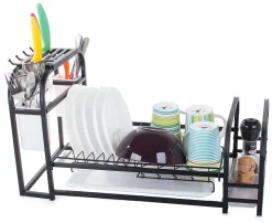 Egouttoir à vaisselle avec support à plateau mezzanine