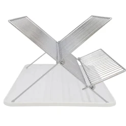 Egouttoir à vaisselle métal et plastique avec bac blanc Box & Beyond