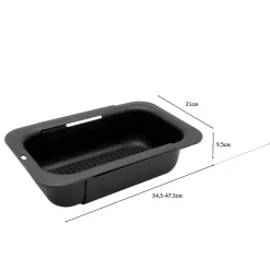 Egouttoir à vaisselle panier extensible noir l. 21 x L. 34,5 x H. 9,5 cm Box & Beyond