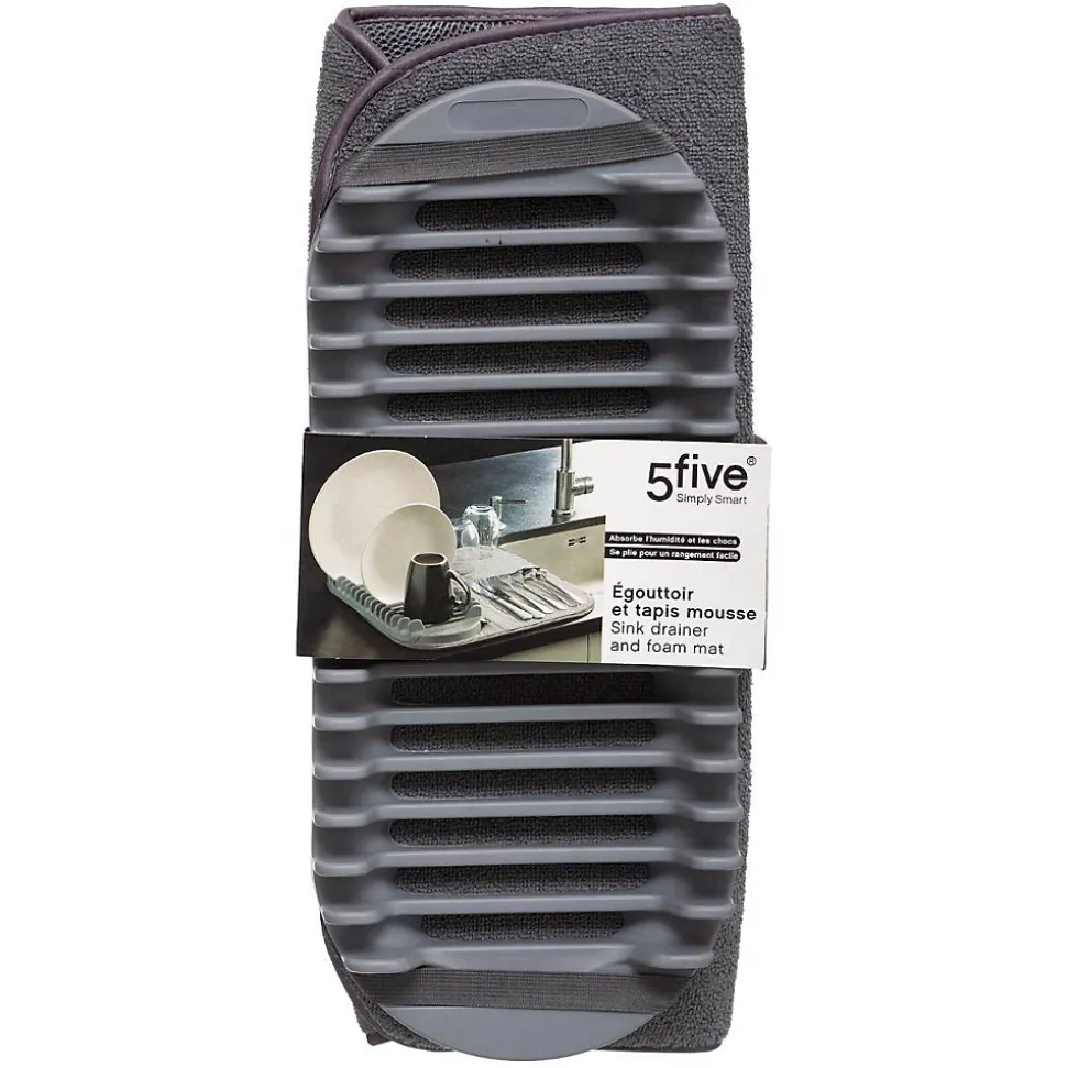 Egouttoir à vaisselle tapis 16 courverts Gris - 5Five