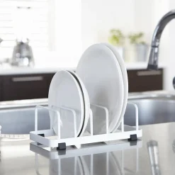 Egouttoir pour assiettes en métal blanc - L11 cm