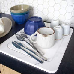 Egouttoir à vaisselle en diatomite blanc l. 40 x L. 30 x Ep. 9 mm Box & Beyond