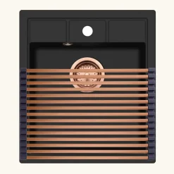 Egouttoir vaisselle rabattable inox cuivre Helika - dessous de plat cuivré