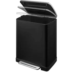 EKO Poubelle à pédale E Cube 50 L Noir mat