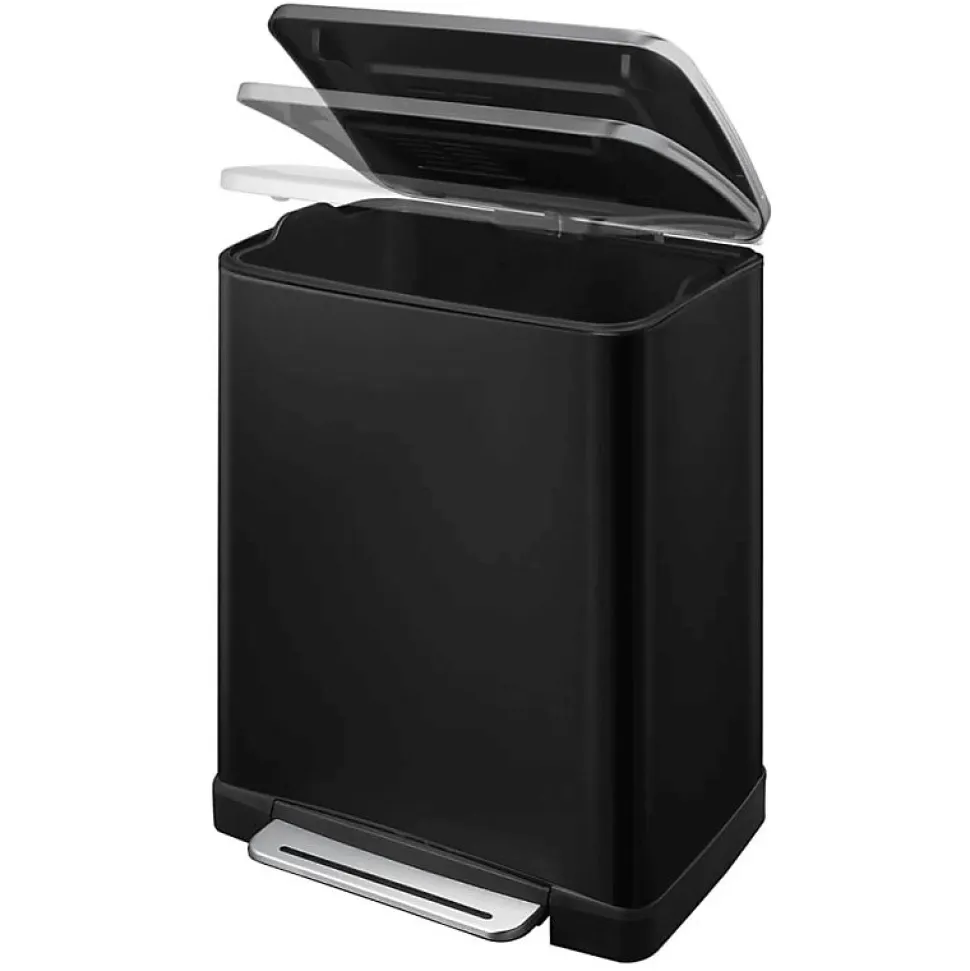 EKO Poubelle à pédale E Cube 50 L Noir mat