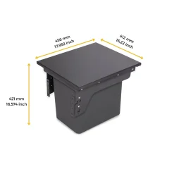 Emuca bac de tri sélectif pour fixation latérale sur meuble de cuisine Recycle 1x35litres, Acier, Plastique gris anthracite